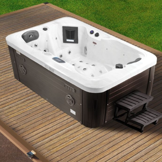 Outdoor 2-Seater Outdoor Hot Tub – 49 Jets, 3 kW Heater, Chromotherapy LEDs, Ozone & Bluetooth