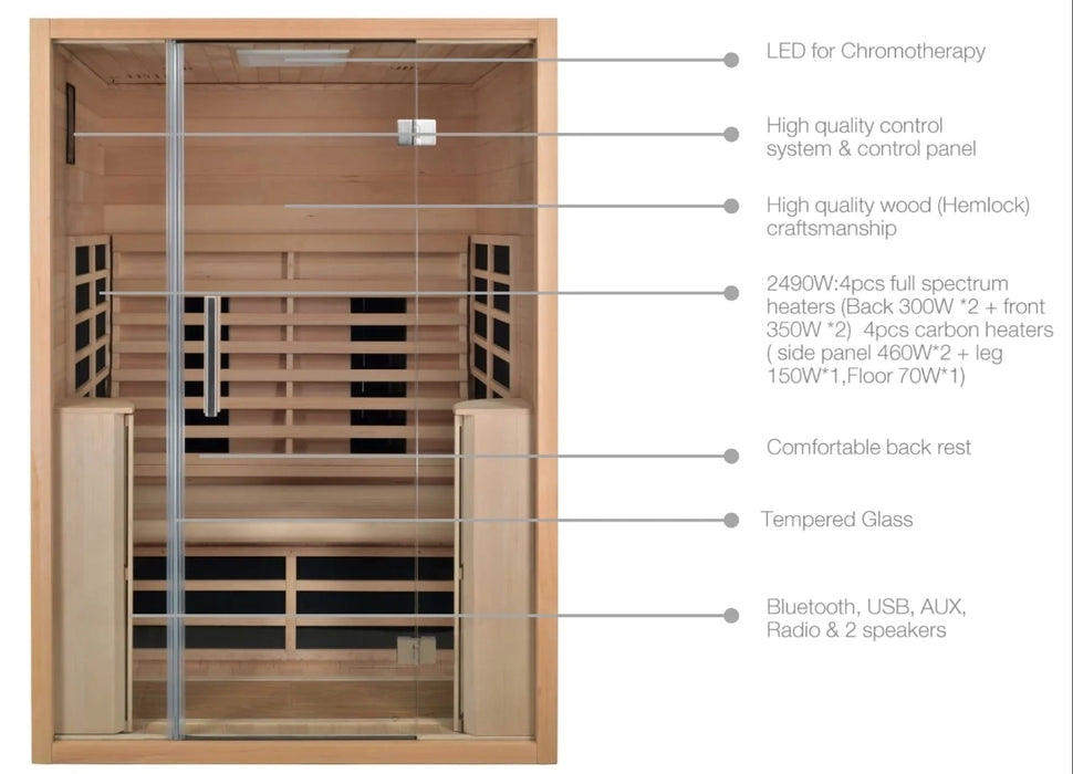 Jaquar Paire Infrared Sauna (2 Seater)