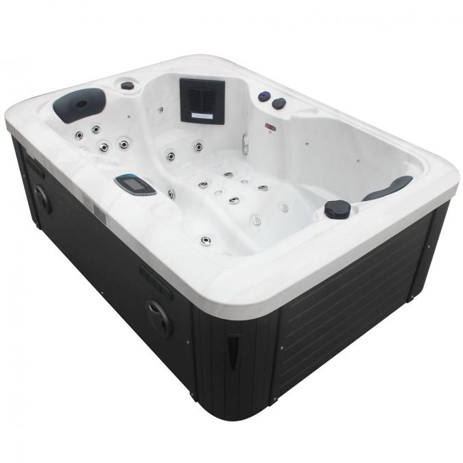 Outdoor 2-Seater Outdoor Hot Tub – 49 Jets, 3 kW Heater, Chromotherapy LEDs, Ozone & Bluetooth