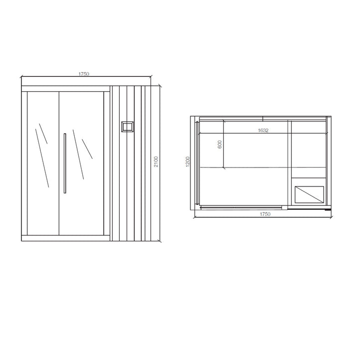 Jaquar Kubix Traditional Sauna (2-3 Seater)