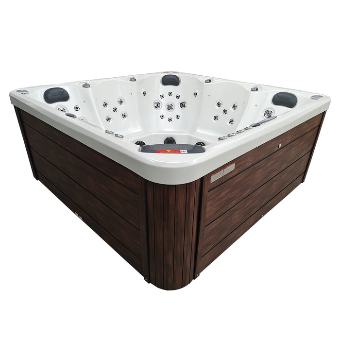 Outdoor 5-Seater Hot Tub – White Pearlescent, 62 Jets, 3 kW Heater, Full-Foam Insulation & LEDs
