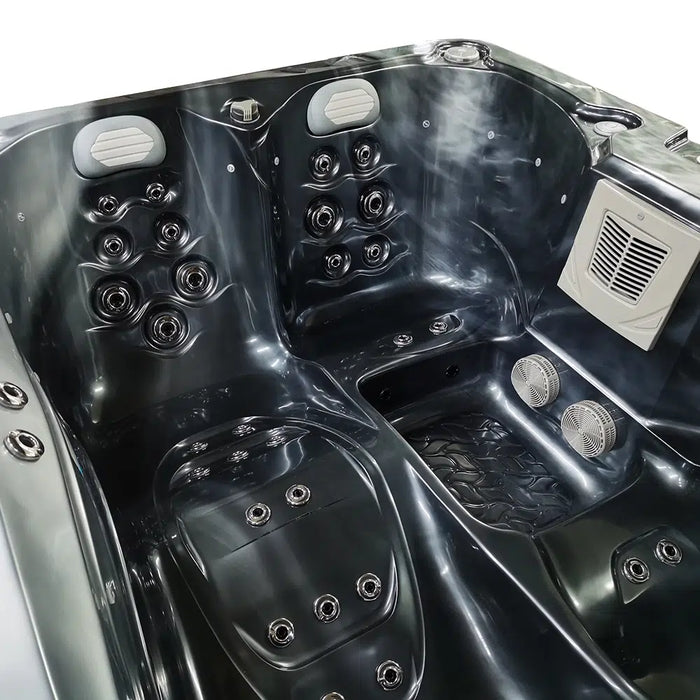 Outdoor 3–4-Seater Corner Hot Tub – Midnight Opal Finish, 44 Jets, 3 kW Heater & LEDs