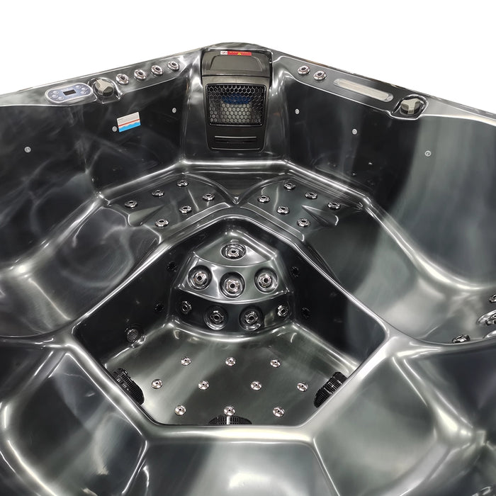 Outdoor 5-Seater Hot Tub – Midnight Opal Finish, 72 Jets, 3 kW Heater, Energy-Efficient LEDs & Audio