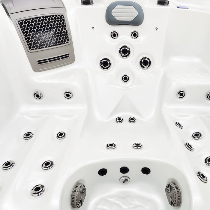 Outdoor 5-Seater Compact Hot Tub – 3 Recliners, 62 Jets & Bluetooth Audio