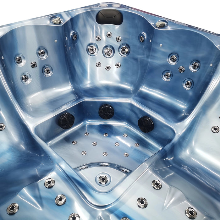 Outdoor 5-Seater Hot Tub – Midnight Opal Finish, 72 Jets, 3 kW Heater, Energy-Efficient LEDs & Audio