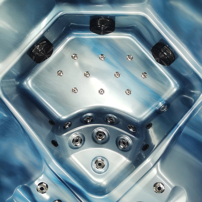 Outdoor 5-Seater Hot Tub – Midnight Opal Finish, 72 Jets, 3 kW Heater, Energy-Efficient LEDs & Audio