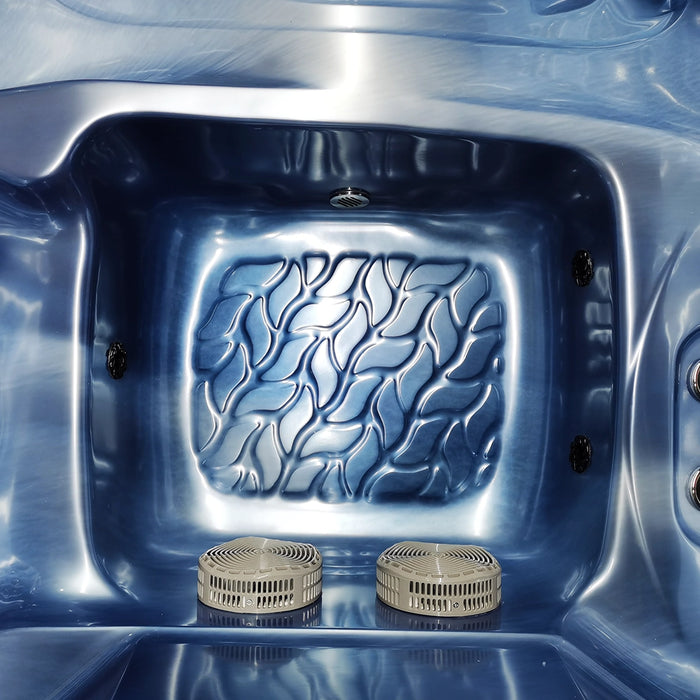 Outdoor 3–4-Seater Small Hot Tub – Ocean Wave Finish, 44 Jets, 3 kW Heater & LEDs