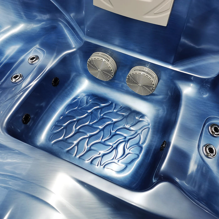 Outdoor 3–4-Seater Small Hot Tub – Ocean Wave Finish, 44 Jets, 3 kW Heater & LEDs