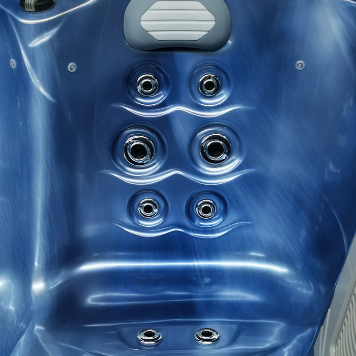 Outdoor 3–4-Seater Small Hot Tub – Ocean Wave Finish, 44 Jets, 3 kW Heater & LEDs