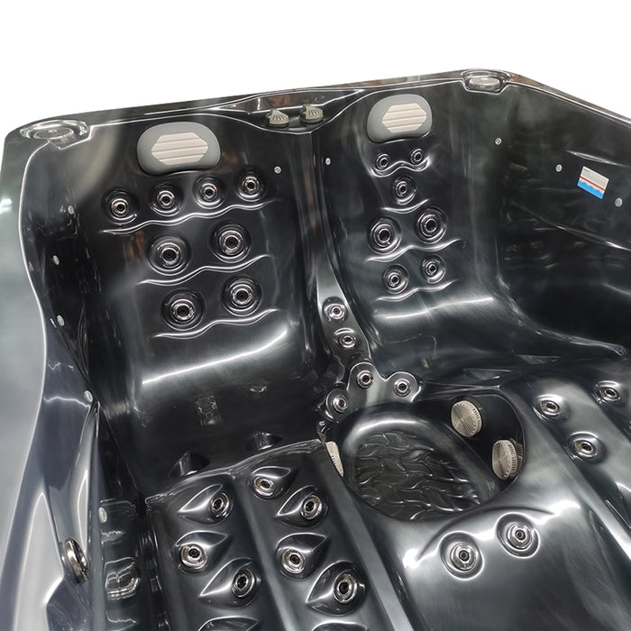 Outdoor 5-Seater Hot Tub – 3 Recliners, Midnight Opal Finish & Bluetooth Audio