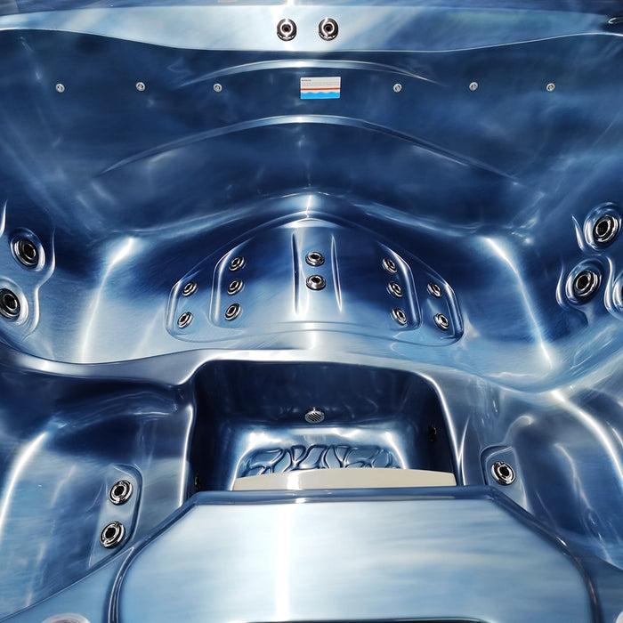 Outdoor 3–4-Seater Small Hot Tub – Ocean Wave Finish, 44 Jets, 3 kW Heater & LEDs