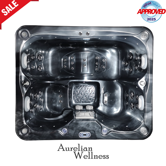 Outdoor 3–4-Seater Corner Hot Tub – Midnight Opal Finish, 44 Jets, 3 kW Heater & LEDs