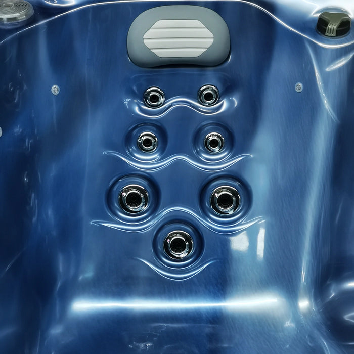 Outdoor 3–4-Seater Small Hot Tub – Ocean Wave Finish, 44 Jets, 3 kW Heater & LEDs