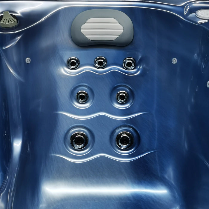 Outdoor 3–4-Seater Small Hot Tub – Ocean Wave Finish, 44 Jets, 3 kW Heater & LEDs