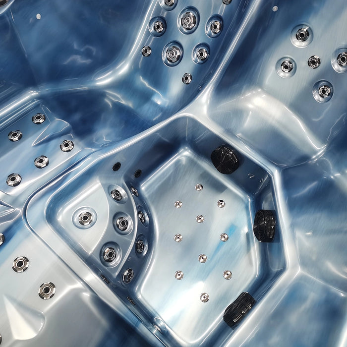 Outdoor 5-Seater Hot Tub – Midnight Opal Finish, 72 Jets, 3 kW Heater, Energy-Efficient LEDs & Audio