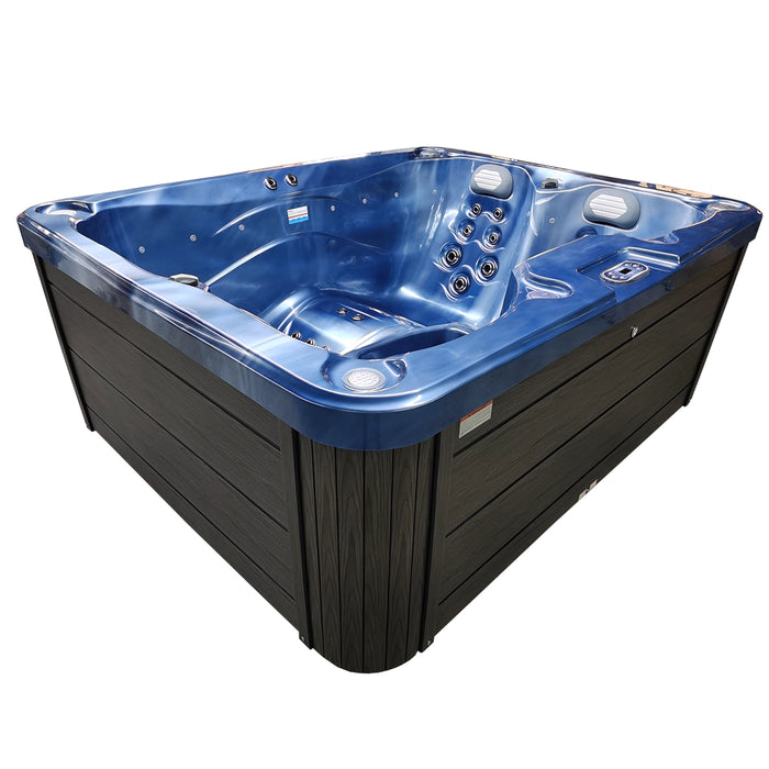 Outdoor 3–4-Seater Small Hot Tub – Ocean Wave Finish, 44 Jets, 3 kW Heater & LEDs