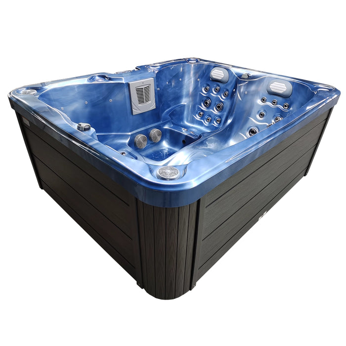 Outdoor 3–4-Seater Small Hot Tub – Ocean Wave Finish, 44 Jets, 3 kW Heater & LEDs