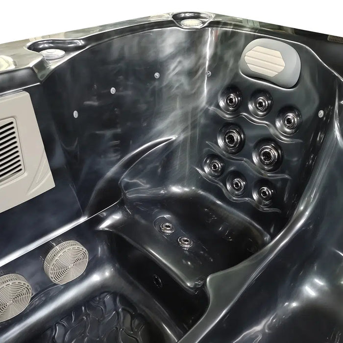 Outdoor 3–4-Seater Corner Hot Tub – Midnight Opal Finish, 44 Jets, 3 kW Heater & LEDs