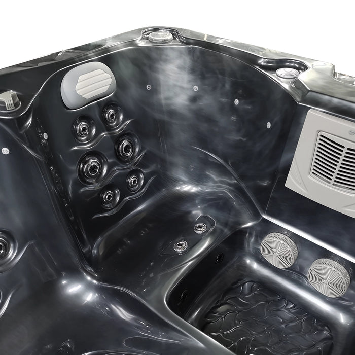 Outdoor 3–4-Seater Corner Hot Tub – Midnight Opal Finish, 44 Jets, 3 kW Heater & LEDs