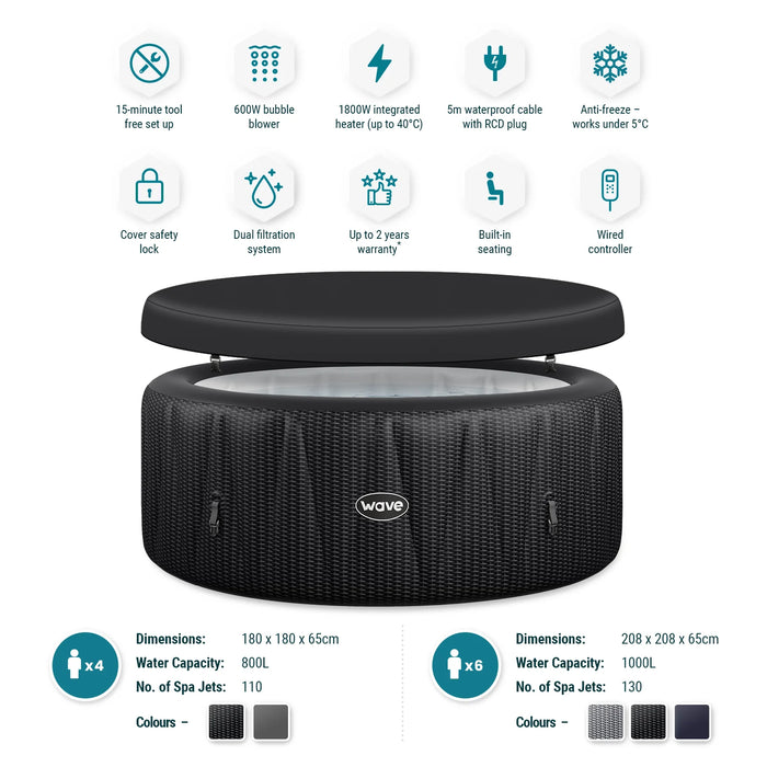 Wave Atlantic | 4 Person Round Inflatable Hot Tub |