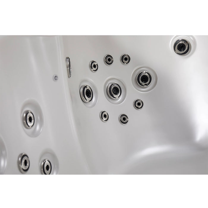 Outdoor 5-Seater Hot Tub – White Pearlescent, 62 Jets, 3 kW Heater, Full-Foam Insulation & LEDs