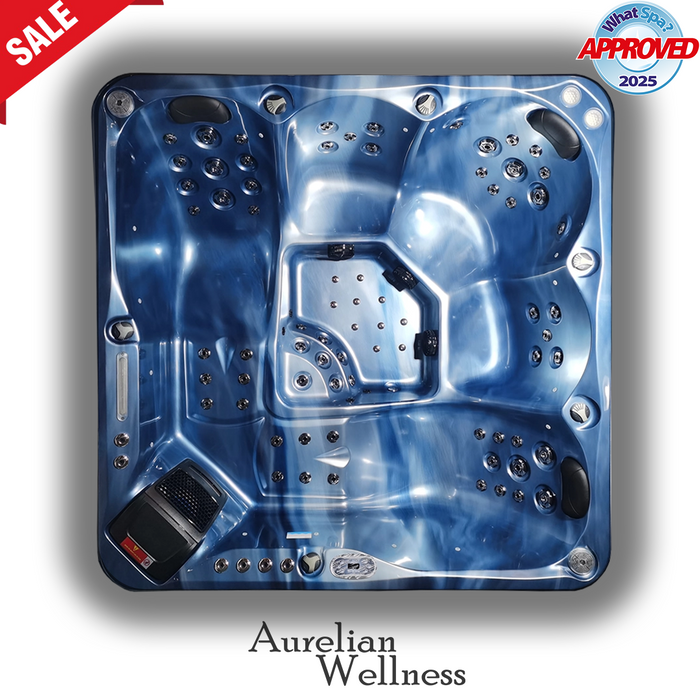 Outdoor 5-Seater Hot Tub – Midnight Opal Finish, 72 Jets, 3 kW Heater, Energy-Efficient LEDs & Audio