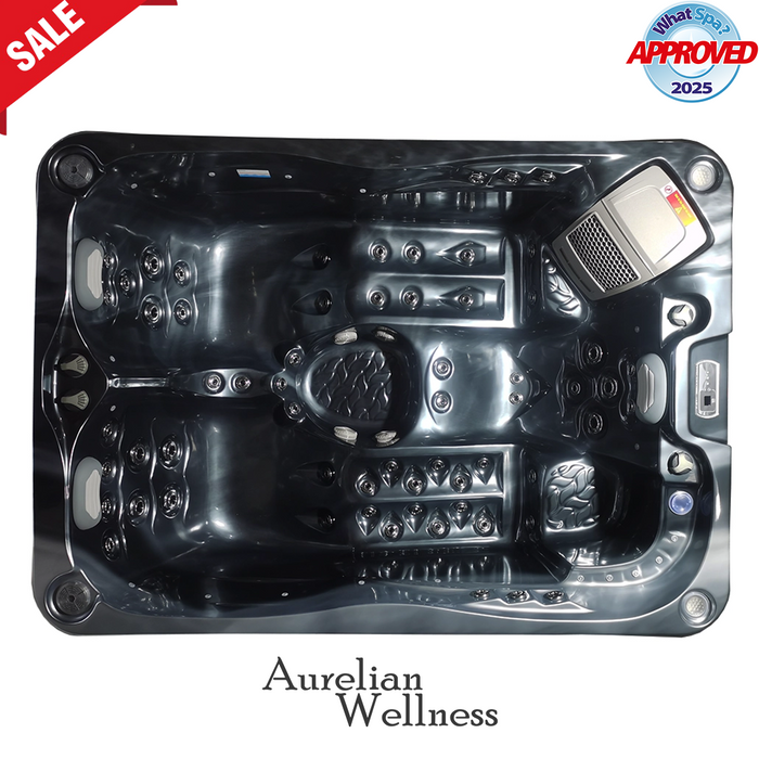 Outdoor 5-Seater Hot Tub – 3 Recliners, Midnight Opal Finish & Bluetooth Audio