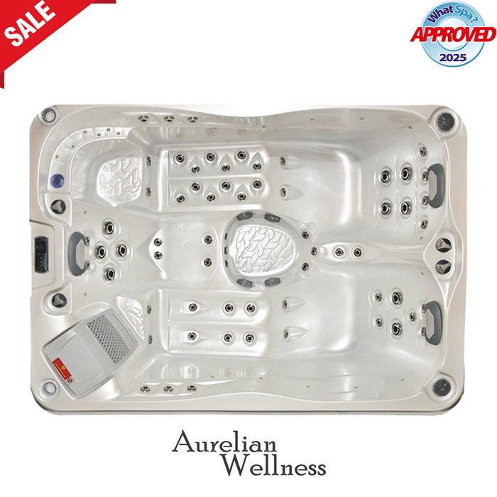 Outdoor 5-Seater Compact Hot Tub – 3 Recliners, 62 Jets & Bluetooth Audio