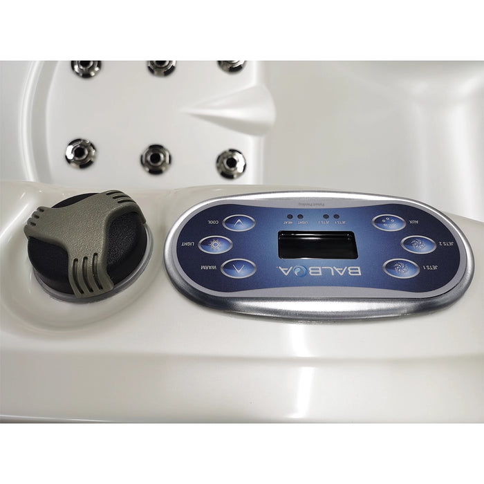 Outdoor 5-Seater Hot Tub – White Pearlescent, 62 Jets, 3 kW Heater, Full-Foam Insulation & LEDs