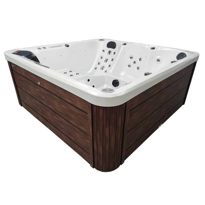 Outdoor 5-Seater Hot Tub – White Pearlescent, 62 Jets, 3 kW Heater, Full-Foam Insulation & LEDs