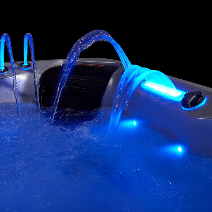 Outdoor 5-Seater Hot Tub – White Pearlescent, 62 Jets, 3 kW Heater, Full-Foam Insulation & LEDs