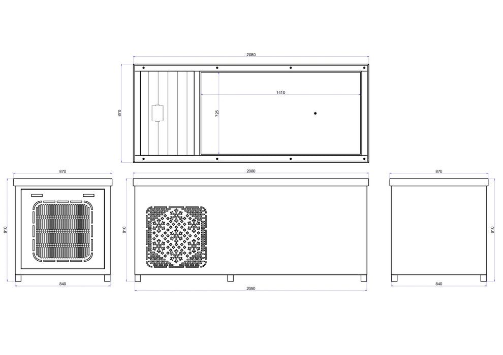Outdoor Hot and Cold Plunge Tub Combo | Built-in-Chiller  – Black