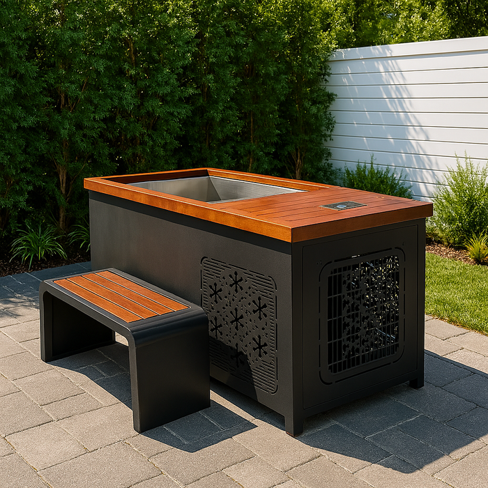 Outdoor Hot and Cold Plunge Tub Combo | Built-in-Chiller   – Brown