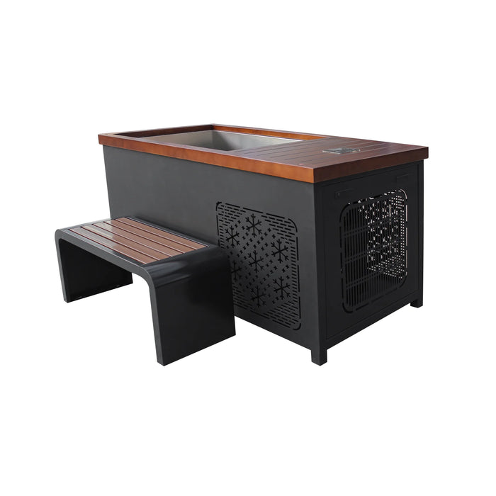 Outdoor Hot and Cold Plunge Tub Combo | Built-in-Chiller   – Brown