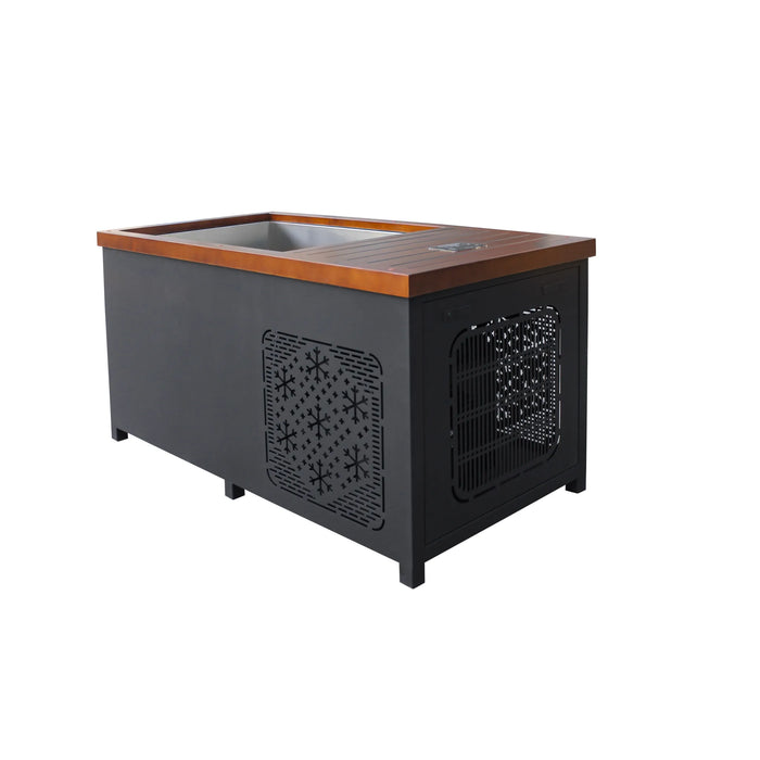 Outdoor Hot and Cold Plunge Tub Combo | Built-in-Chiller   – Brown