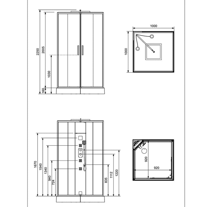 Jaquar Oasis Steam Shower Cabin 1000x1000mm